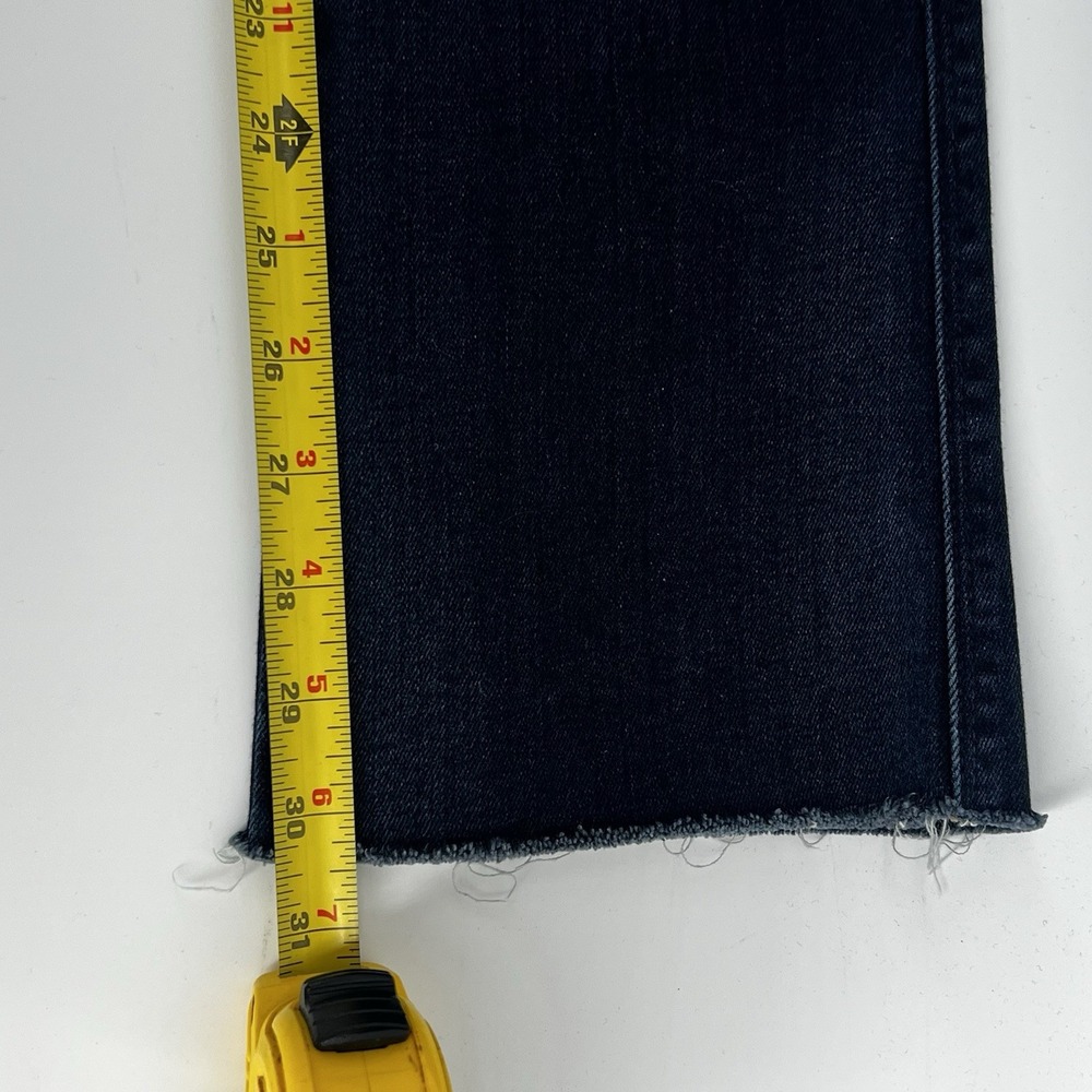 Seven 7 For All Mankind Jeans Skinny Bootcut Dark Wash Sz 26 Raw Hem Modified - Picture 7 of 16